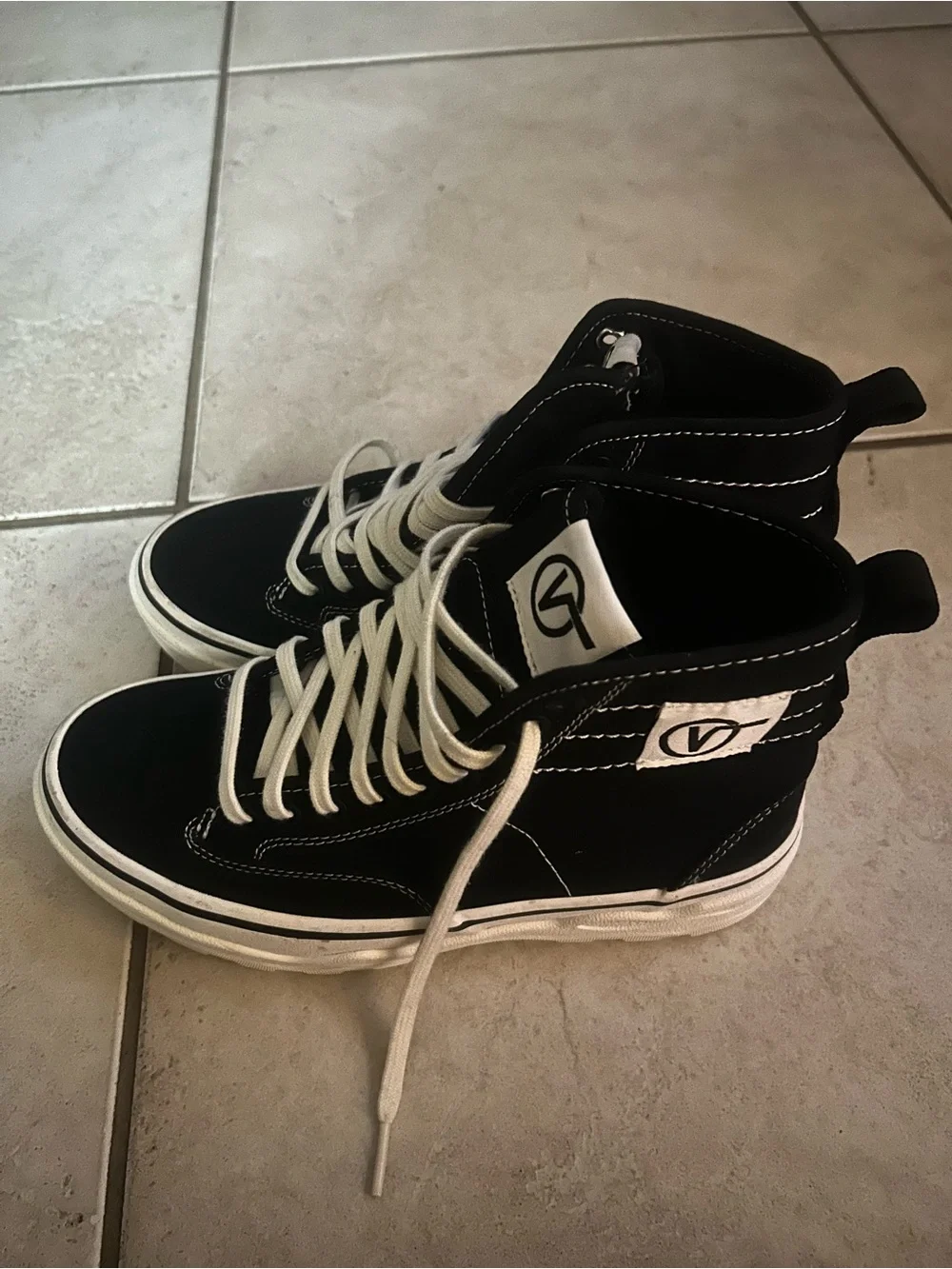 Vans Black High-Top Sneakers with White Laces